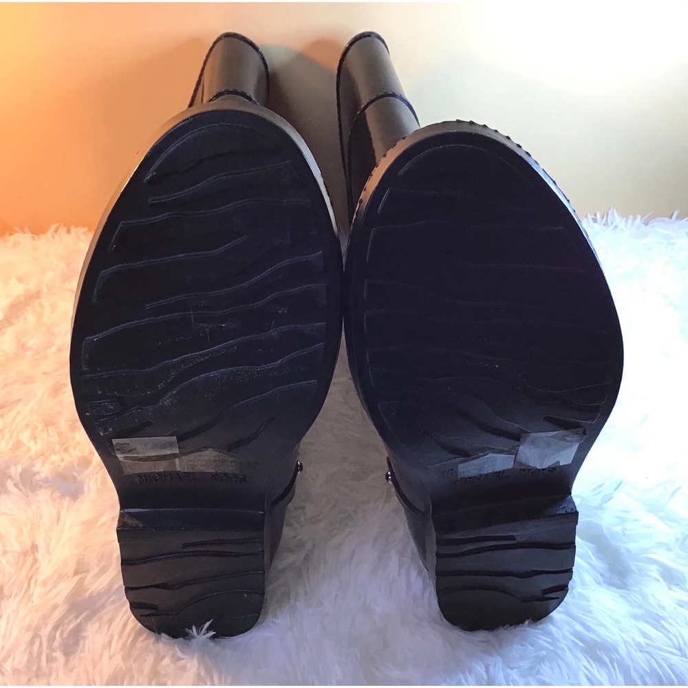 Michael Kors Women's Black Glossy Rain Boots Sz 10 - Picture 5 of 5